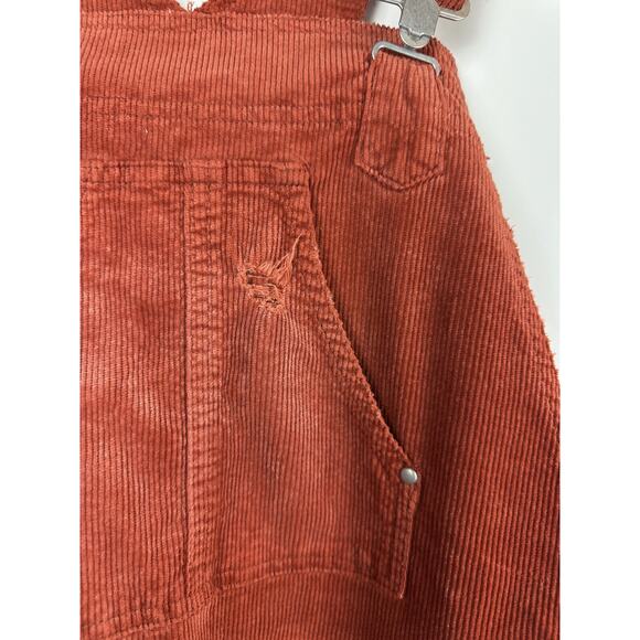 Anthropologie x PILCRO The Wanderer Corduroy Overalls Size 30 Distressed Orange - Picture 4 of 16